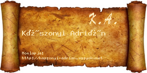 Kászonyi Adrián névjegykártya